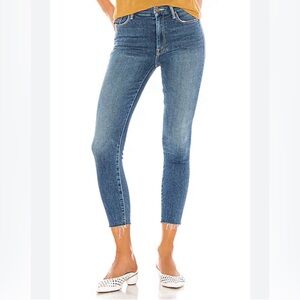 Mother Jean Womens 24 Looker Ankle Fray Skinny Big Sky Mid Rise Raw Hem Stretch